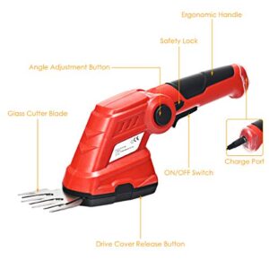 Goplus 2 in 1 Cordless Grass Shear + Hedge Trimmer w/ 3.6V Rechargeable Battery