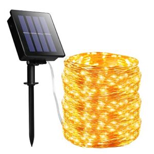 ykb solar string lights outdoor solar powered fairy lights 79ft 240 led 8 modes waterproof copper wire twinkle string lights for tree patio garden wedding party christmas decoration warm white