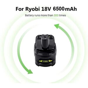 CEENR 2 Pack 6500mAh P108 P102 Battery Replacement for Ryobi 18V Battery Lithium ion ONE+ P108 P105 P102 P103 P107 P109 P104 Compatible with Ryobi Plus one 18 Volt Cordless Power Tool Blower Fan 6.5Ah