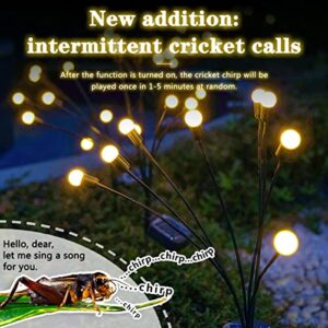 GIIOASA 8-LED Firefly Solar Garden Lights, Starburst Swaying Light, Outdoor Waterproof Camping lamp, Firefly Path Lights, Decorative Solar Garden Lights（with Crickets Chirping）