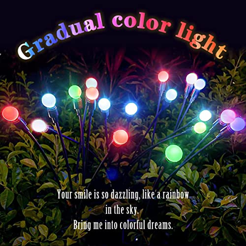 GIIOASA 8-LED Firefly Solar Garden Lights, Starburst Swaying Light, Outdoor Waterproof Camping lamp, Firefly Path Lights, Decorative Solar Garden Lights（with Crickets Chirping）