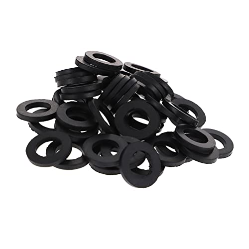 VILLFUL 100pcs Keep Rubber Shower Pipe Shop Heads Garden Tabs Standard Seal Water Round Gasket Fit Duty All Washers Heavy for Replacement Self Sealing O Hose Ring Nozzle Flat Washer