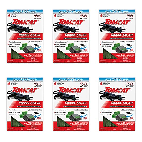 Tomcat Kid Resistant Mouse Killer Refillable Bait Station, 6 Pack