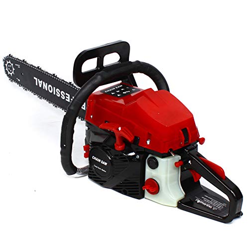 62CC 2-Stroke 20” Chainsaw, Portable Gas Powered Chain saws, Handed Petrol Woodcutting Saw Gasoline Chain Saw for Cutting Tree Wood with Tool Kit Chainsaw in Garden Farm (62CC)