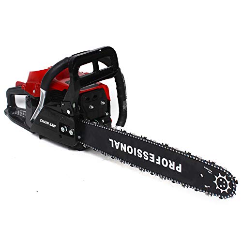 62CC 2-Stroke 20” Chainsaw, Portable Gas Powered Chain saws, Handed Petrol Woodcutting Saw Gasoline Chain Saw for Cutting Tree Wood with Tool Kit Chainsaw in Garden Farm (62CC)