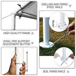 HCY Car Ports 20x10 Heavy Duty Metal Carports Party Tent Portable Garage for Wedding, Garden Storage (White), 235 inch x116 inch x102 inch