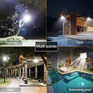 Solar Lights Outdoor, 87 LEDs Solar Security Light with Remote Control, Solar Powered Auto Dusk to Dawn Sensor IP66 Waterproof, Equivalent 110V 40W LED Flood Light for Yard Porch Balcony Garage Garden