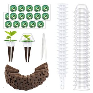 101pcs seed pod kit, grow anything kit hydroponic seed kit hydroponics garden accessories with 20 grow baskets, 20 transparent insulation lids, 40 grow sponges, 20 plant labels