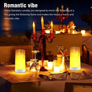 2PCS LED Flame Light, USB Rechargeable Flame Effect Light, Flame Lamp with Remote & Timer, Waterproof Dimmable Flameless Candles Light for Home Party Garden Camping Halloween Christmas Decoration