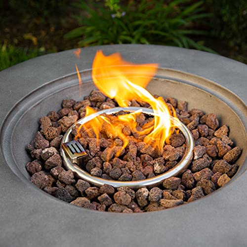 Barton Propane Gas Fire Pit Table Concrete w/PVC Cover & Lava Rocks 40,000 BTU 27.5" Outdoor Patio Garden Firepit Heater Backyard