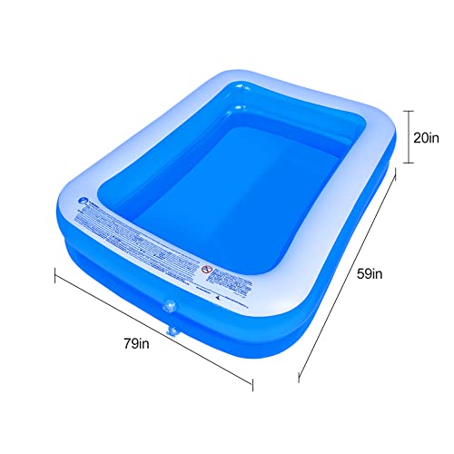 Amocane Inflatable Swimming Pool, L79 x W59 x H20 in, Family Swimming Pool with Electric Air Pump( Included ), for Backyard, Garden, Water Party