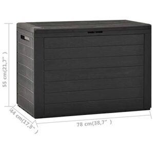 Tidyard Garden Storage Box Storage Cabinet 50.2 Gal Deck Box Garden Organizer Toolbox for Patio, Lawn, Poolside, Backyard Outdoor Furniture 38.7 x 17.3 x 21.7 Inches (W x D x H)