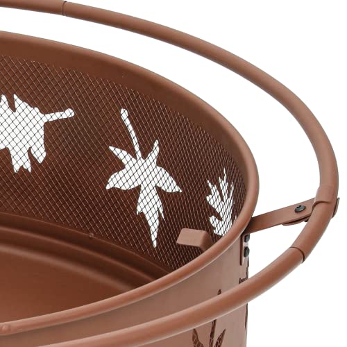 Magshion Wood Burn Inchg Firepit, 32 Inch Heavy Duty Steel Bronze Bonfire Pit for Patio Backyard Garden with BBQ Grate