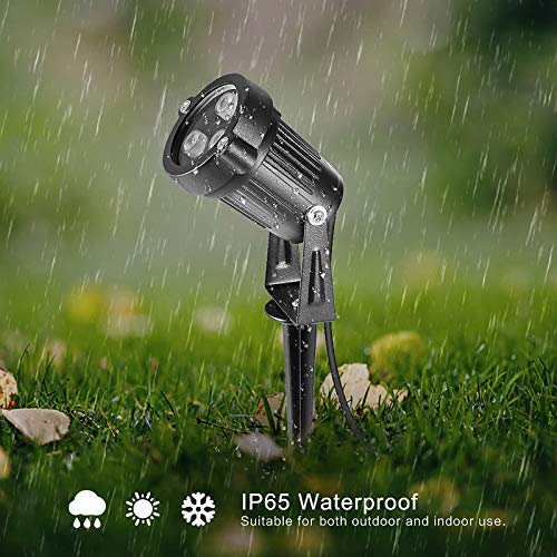 OurLeeme Lawn Flood Light Stake, 2-in-1 Waterproof Outdoor Remote Control Landscape Lighting Spotlight Wall Light for Yard Garden Driveway Pathway Pool