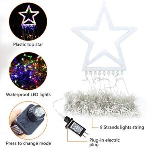 Qulist Christmas Decoration Star Lights Outdoor,317 LED 16.4Ft Christmas Tree Toppers String Lights[8 Modes& Waterproof] for Halloween Xmas New Year Holiday Birthday (Multicolor)