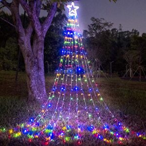 Qulist Christmas Decoration Star Lights Outdoor,317 LED 16.4Ft Christmas Tree Toppers String Lights[8 Modes& Waterproof] for Halloween Xmas New Year Holiday Birthday (Multicolor)