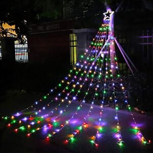 Qulist Christmas Decoration Star Lights Outdoor,317 LED 16.4Ft Christmas Tree Toppers String Lights[8 Modes& Waterproof] for Halloween Xmas New Year Holiday Birthday (Multicolor)