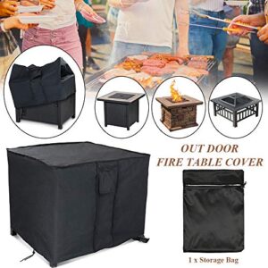 Rilime Fire Pit Cover, 31 Inch Square Firepit Covers 30x30 for Outdoor Gas Fireplace, Fire Pit Table Covers Square - 31 X 31 X24 Inch