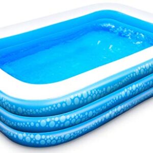 Hesung Inflatable Pool, 95" X 56"X 21" Family Swimming Pool for Toddlers, Kids, Adults, Play Center Above Ground, Backyard, Garden, Summer Swim Center, Age 3+