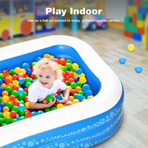 Hesung Inflatable Pool, 95" X 56"X 21" Family Swimming Pool for Toddlers, Kids, Adults, Play Center Above Ground, Backyard, Garden, Summer Swim Center, Age 3+