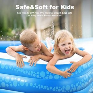 Hesung Inflatable Pool, 95" X 56"X 21" Family Swimming Pool for Toddlers, Kids, Adults, Play Center Above Ground, Backyard, Garden, Summer Swim Center, Age 3+