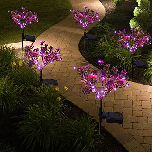 Doingart Solar Phalaenopsis Garden Lights Outdoor Decorative, Outdoor Solar Flower Lights for Patio, Garden, Yard, Lawn, Pathway (2pcs )