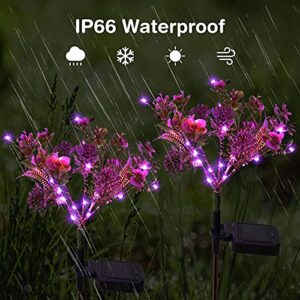 Doingart Solar Phalaenopsis Garden Lights Outdoor Decorative, Outdoor Solar Flower Lights for Patio, Garden, Yard, Lawn, Pathway (2pcs )