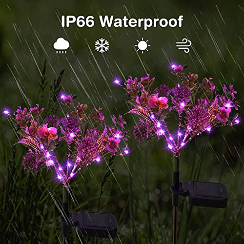 Doingart Solar Phalaenopsis Garden Lights Outdoor Decorative, Outdoor Solar Flower Lights for Patio, Garden, Yard, Lawn, Pathway (2pcs )