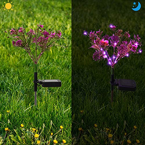 Doingart Solar Phalaenopsis Garden Lights Outdoor Decorative, Outdoor Solar Flower Lights for Patio, Garden, Yard, Lawn, Pathway (2pcs )