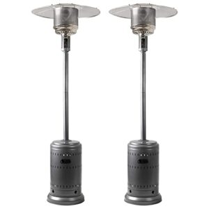 PIONOUS 2 Set 46,000 BTU Outdoor Power Propane Heater with Wheels, suitable for Potluck, Dining, Gardens, Homes, Deck, Slate Gray