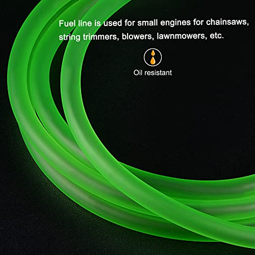 MECCANIXITY PVC Petrol Fuel Line Hose 3/16" x 5/16" 16ft Green for Chainsaws Lawn Mower String Trimmer Blowers Small Engines