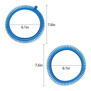 AMI PARTS 896584000-143 Blue Front Tires Kit with Super Hump& 896584000-082 Blue Standard Back Tire Replacement Part for Pool Cleaners(Pack of 2 Each)