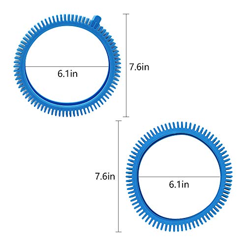 AMI PARTS 896584000-143 Blue Front Tires Kit with Super Hump& 896584000-082 Blue Standard Back Tire Replacement Part for Pool Cleaners(Pack of 2 Each)