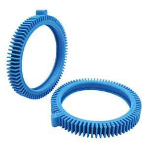 AMI PARTS 896584000-143 Blue Front Tires Kit with Super Hump& 896584000-082 Blue Standard Back Tire Replacement Part for Pool Cleaners(Pack of 2 Each)