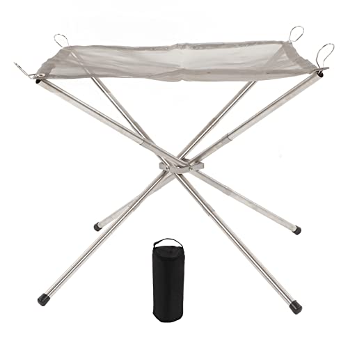 iFCOW Foldable Camping Fire Pit, Portable Folding Firepit Camping Fire Pit with Storage Case for Camping Backyard Garden