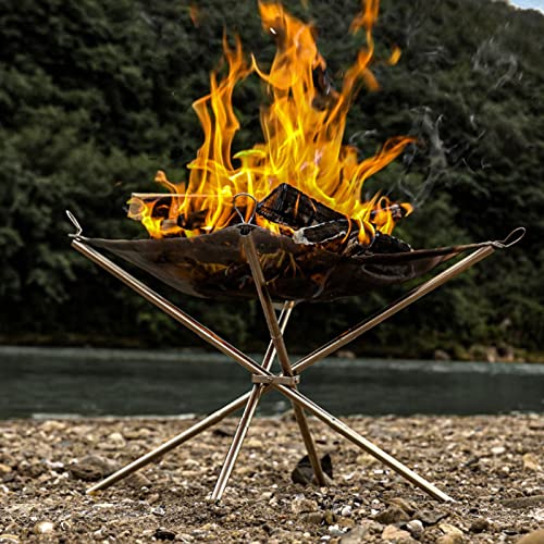 iFCOW Foldable Camping Fire Pit, Portable Folding Firepit Camping Fire Pit with Storage Case for Camping Backyard Garden