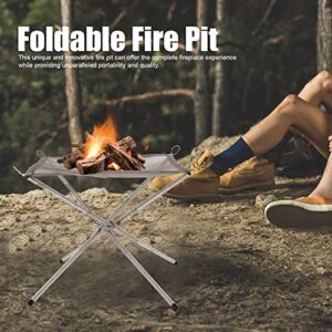 iFCOW Foldable Camping Fire Pit, Portable Folding Firepit Camping Fire Pit with Storage Case for Camping Backyard Garden