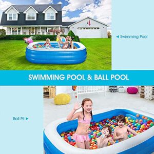 Inflatable Pool, Swimming Pool for Kids and Adults, Family Inflatable Pool for Kids, Toddlers, Adults, Outdoor, Garden, Backyard, Summer Water Party