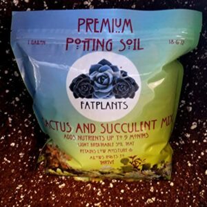 Fat Plants San Diego Premium Cacti and Succulent Potting Mix Soil - for Cactus Palm Tree Citrus Plant Grown in Gardening Containers - Indoors & Outdoors Use - with Natural Food/Fertilizer