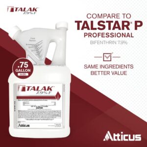 Talak 7.9 F Bifenthrin Insecticide Concentrate (3/4 Gallon) by Atticus (Compare to Talstar) –– Indoor and Outdoor Insect Control