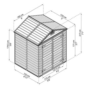 Palram - Canopia SkyLight 6' x 5' Storage Shed - Gray