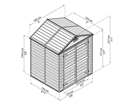 Palram - Canopia SkyLight 6' x 5' Storage Shed - Gray