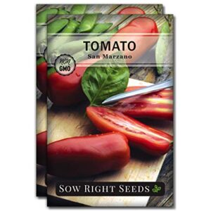 sow right seeds – san marzano tomato seed for planting – non-gmo heirloom packet with instructions to plant a home vegetable garden – great gardening gift (2)