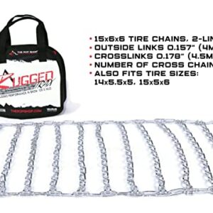 The ROP Shop | Pair of 2 Link Tire Chains 15x5x6 for Troy-Bilt, Ariens & Husqvarna Snow Blower