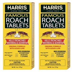 harris roach tablets, boric acid roach killer with lure, alternative to bait traps (6oz, 2-pack)
