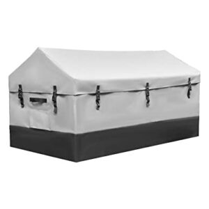 FVSCM 172 Gallon Outdoor Storage Box Waterproof, Portable Soft Deck Box for Outdoor Cushions, Throw Pillows, Garden Tools, Pool Towel and Accessories, Grey & Black