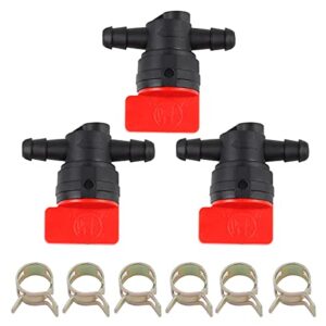 hipa 494768 698183 fuel shut off valve with clamp for murray toro lawn tractor (pack of 3 pieces)