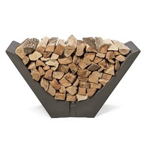 step2 longhorn firewood rack – firewood nest – log holder for outdoor or indoor use – ideal and elegant wood storage solution for fire pits, fireplaces, wood burning stoves, and more – easy assembly