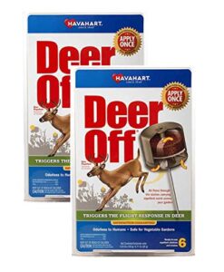havahart do5600-b deer off weatherproof deer repellent; weatherproof; odorless to humans; safe for vegetable gardens; ready-to-use; 6 per pack (pack of 2)