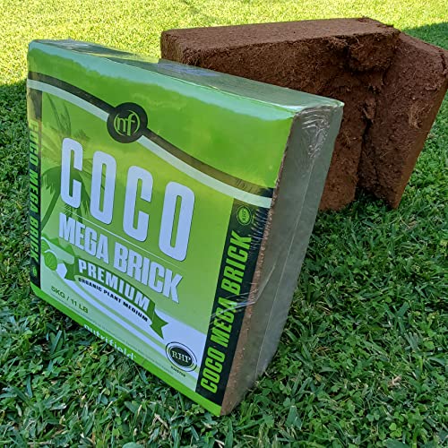 Coco Coir Mega Brick Organic Coconut Coir 11 Pound Coco Fiber Compressed Block Pre Washed Buffered Potting Soil Indoor Outdoor Garden Use Vegetable Flower Seed Starter